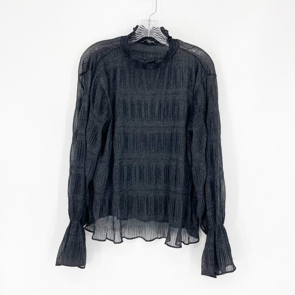 Express Long Sleeve Sheer Mock Neck Top Size Large